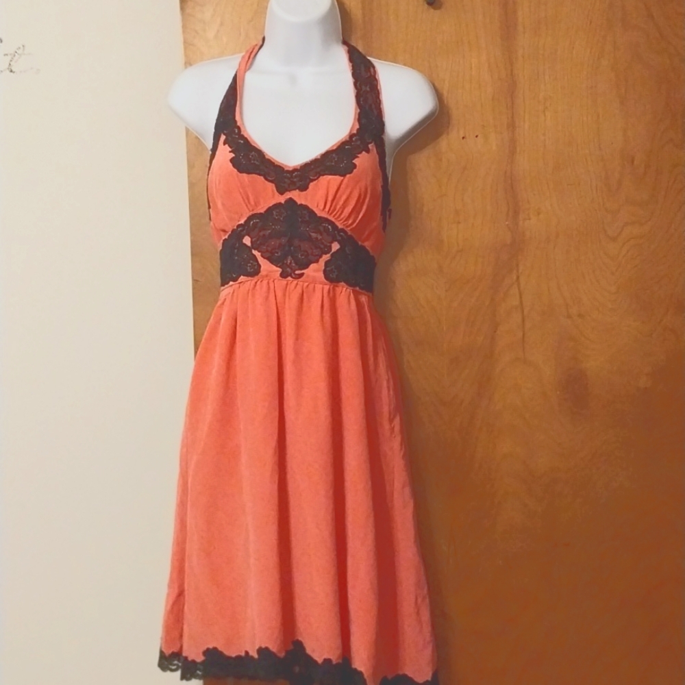 Betsey johnson silk  halter dress